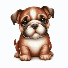 Bulldog  dog isolated watercolor vector illustration svg