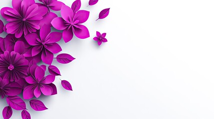 Fototapeta premium Vibrant Purple Paper Flowers: A Delicate Floral Arrangement
