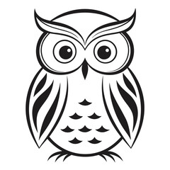 Abstract Minimalist Black Owl Shape