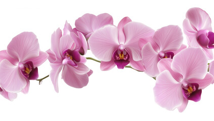 Obraz premium arrangement of pink orchids showcasing their vibrant petals and intricate details perfect for decorative purposes or floral design inspiration