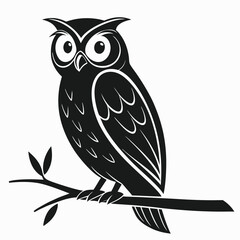 Simple Black Owl Silhouette Design