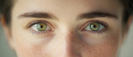 Naklejka premium Woman with green eyes close up