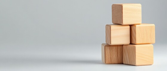Obraz premium Wooden blocks stacked on surface