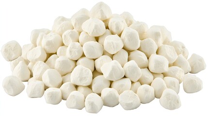 Pile of Small White Cheese Balls Fresh Dairy Ingredient for Cooking and Snacking