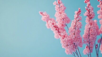 Naklejka premium Close up of delicate pink flowers in dreamy light image