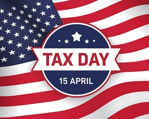 National Tax Day with Elegant Typography and Flag Design for April 15 Event Graphics
