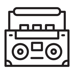 Boom Box  Vector Line Icon Design
