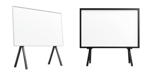 Two Blank Whiteboards on Stands for Presentations and Creative Ideas