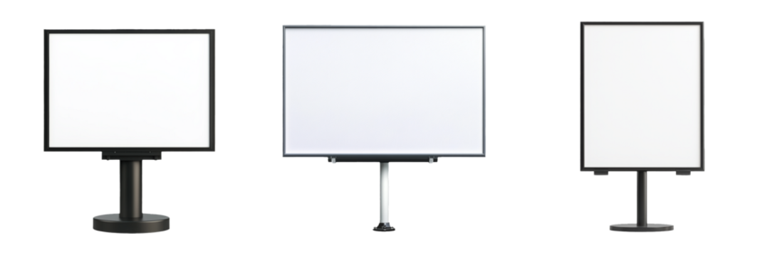 Three Blank Billboards Ready for Advertising Placement in Urban Environment