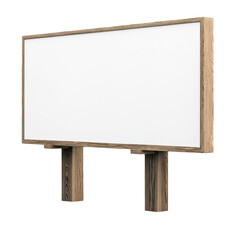 Empty Blank Billboard Sign on Wooden Frame for Advertising or Display Purposes