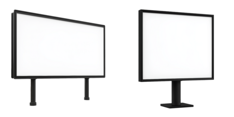 Two Modern Blank Billboards for Advertising Display in Various Urban Settings