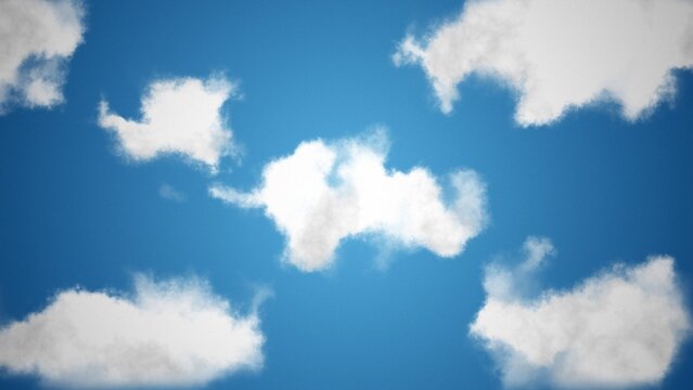 White Clouds Blue Sky Animated Background