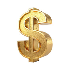 Fototapeta premium 3D Golden Dollar Sign – Shiny Money, Wealth, Finance Symbol in Gold