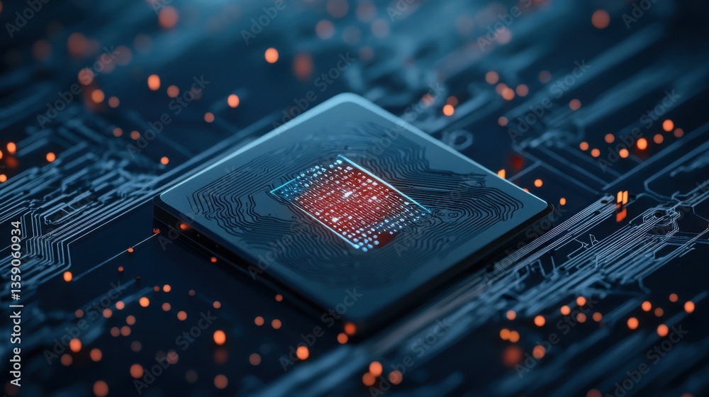 Poster High Definition Macro Image of Secure RFID Reader Technology