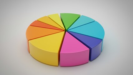 Obraz premium Colorful pie chart represents business data visualization in modern graphic design Useful for presentations and analytics