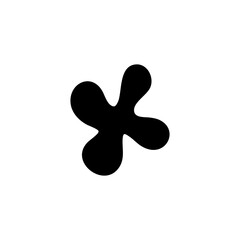 black abstract flower isolated