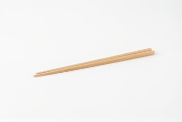 Wooden Chopsticks on White Background