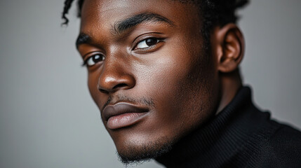 Portrait of a Handsome Man with Flawless Skin and a Confident Smile