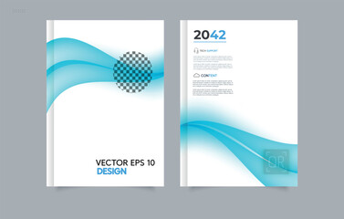 Wave. Set Abstract blue geometric modern annual report flyer Brochure leaflet, the presentation cover, magazine advertising. cover with an abstract background. Editable image.