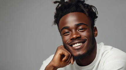 Portrait of a Handsome Man with Flawless Skin and a Confident Smile