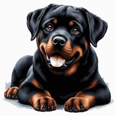 Rottweiler dog isolated watercolor vector illustration svg