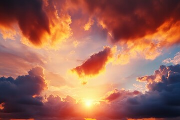 Obraz premium Dramatic clouds at sunset