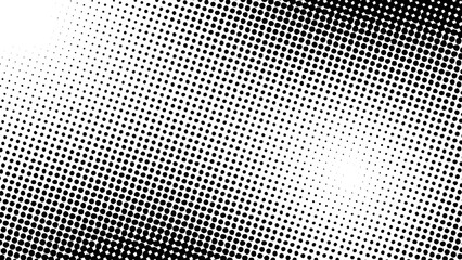 Black and white halftone dot background with circle mode. Suitable for comics, prints, posters, etc.