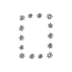 decorative flower frame hand drawn