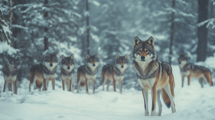 Naklejka premium sled dog in snow