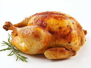 roasted chicken on a white background
