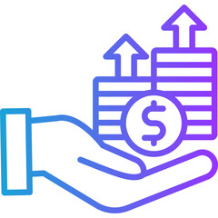 Creditors line gradient icon