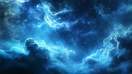 Obraz premium Deep space nebula filled with glowing clouds