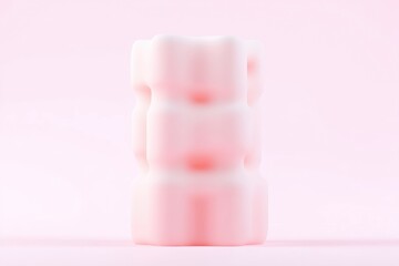 Abstract, pastel-colored, textured candle or decorative object