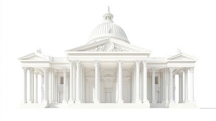 Fototapeta premium Iconic United States Capitol building majestic dome and grand neoclassical columns isolated on a pure white background stunning architectural clarity 