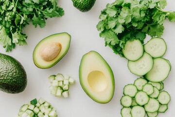 Vibrant Green Avocado and Cucumber Platter: A Healthy and Delicious Recipe Inspiration
