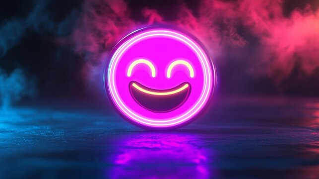 abstract Vector graphic design of a neon emojicon