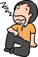 Obraz premium Illustration of sleeping man