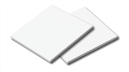 Two Blank Square White Cards Mockup Ready for Your Design or Text