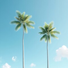 Palm trees against blue sky