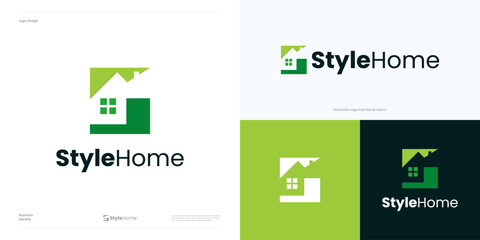 Letter S or G home logo icon design vector, Initial S or G with house window symbol usable for real estate, architect house repair, architecture, contractor, building construction, interior furniture.