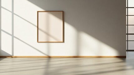Empty frame on white wall