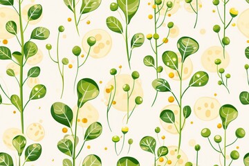 Minimalist Illustration of Sprouts and Vegetables with Soft Background for Wallpaper Design