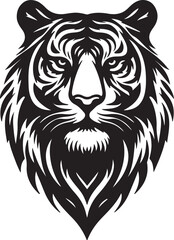 Fototapeta premium A tiger head silhouette vector art illustration
