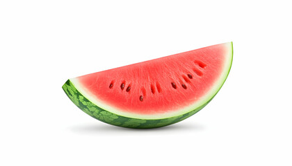 Juicy red watermelon slice isolated on white