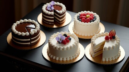 Fototapeta premium Confectionery, cakes and pastries, handmade cakes, sweet gift, sweet delight, chocolate indulgence, bakery advertisement.