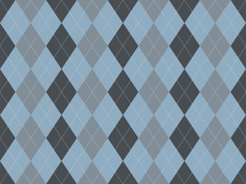 Elegant argyle pattern in muted blues and grays.  Perfect for backgrounds, textiles, or branding.  Subtle yet sophisticated design evokes classic style and timeless appeal.
