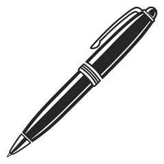Elegant Fountain Pen Silhouette in Black