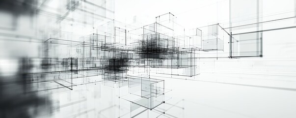 Fototapeta premium Dynamic architectural visualization urban environment 3d graphics abstract design