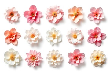 white flowers on white background