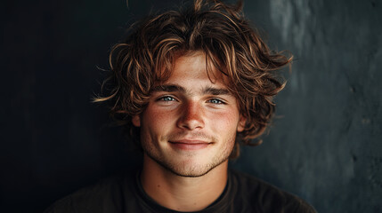 Portrait of a Handsome Man with Flawless Skin and a Confident Smile